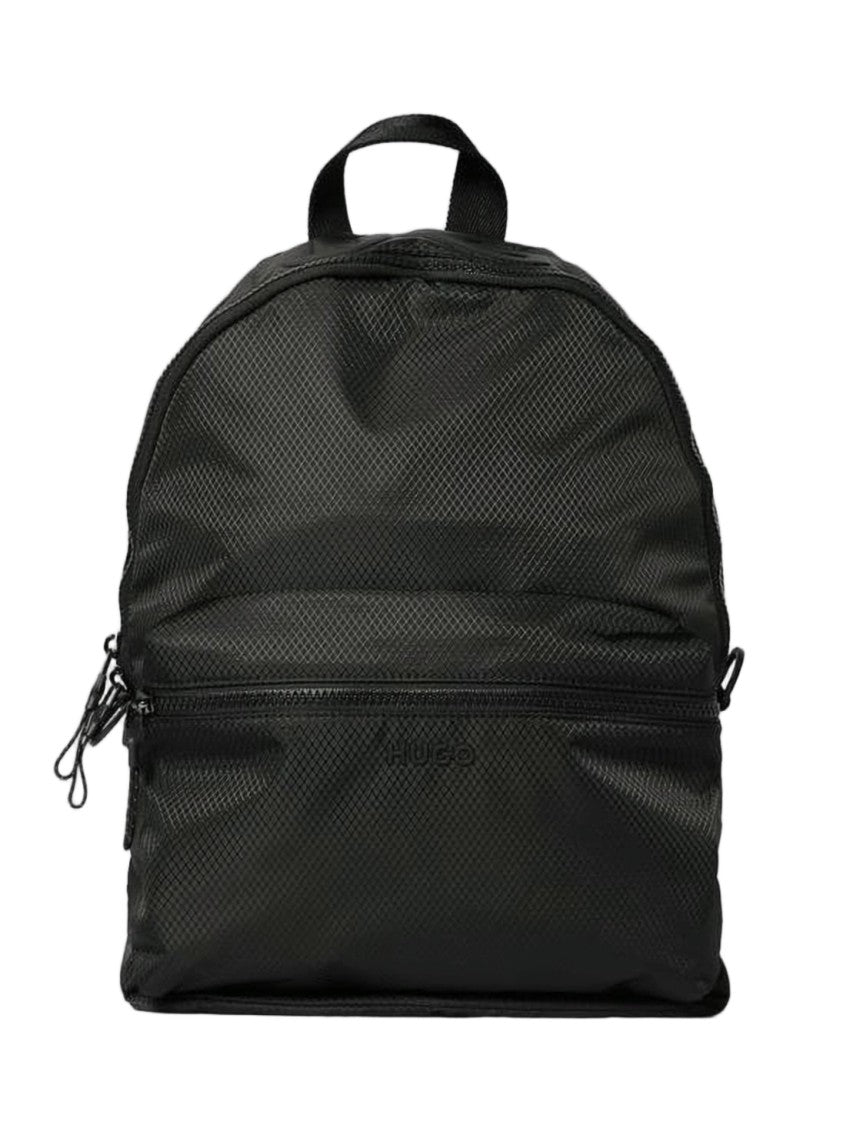 Hugo Boss Textured Polyester Backpack With Rounded Top