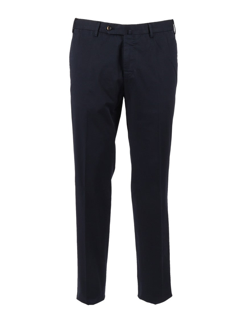 Pt01 Slim-Fit Flat Front Pants With Diagonal Pockets