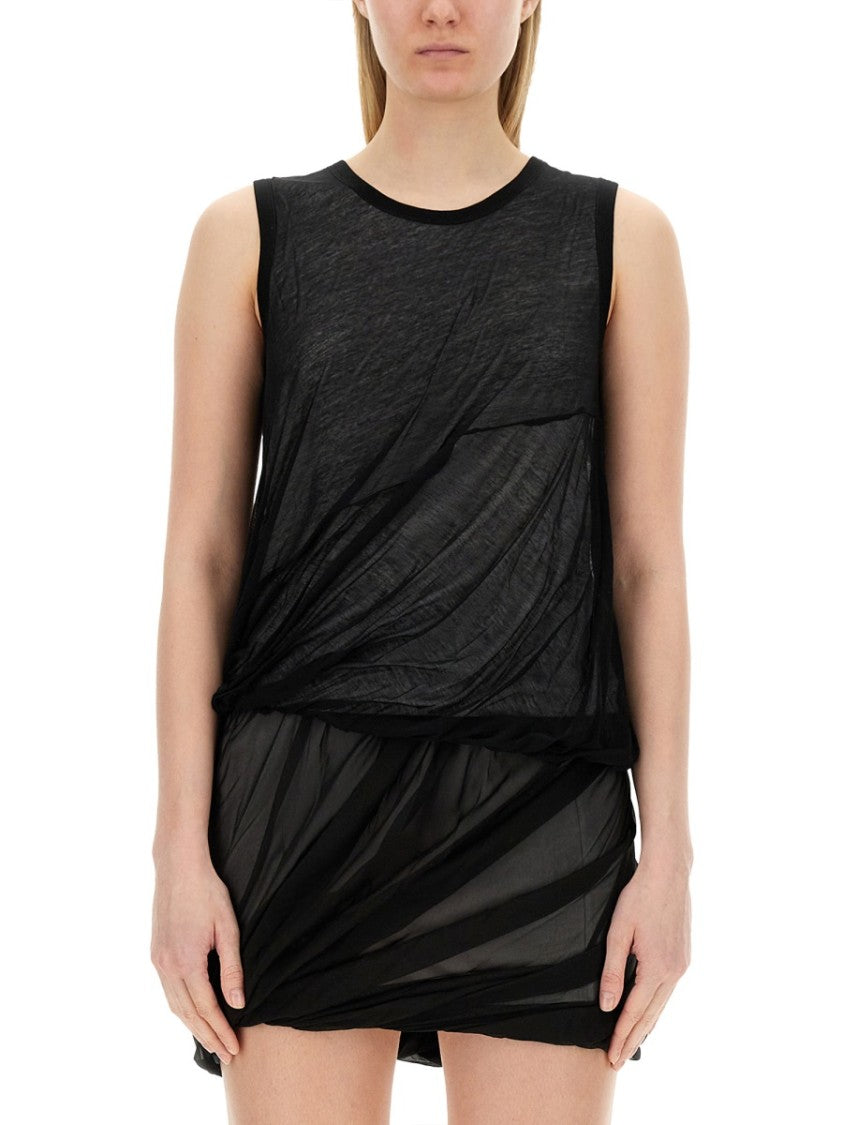 Helmut Lang Layered Black Jersey Tank Top