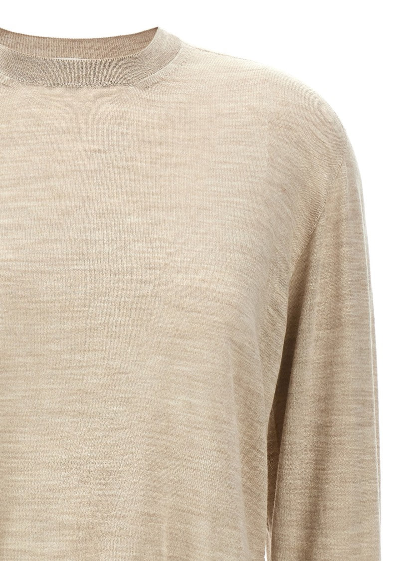 Jil Sander Asymmetrical Wool And Silk Blend Sweater With Side Splits