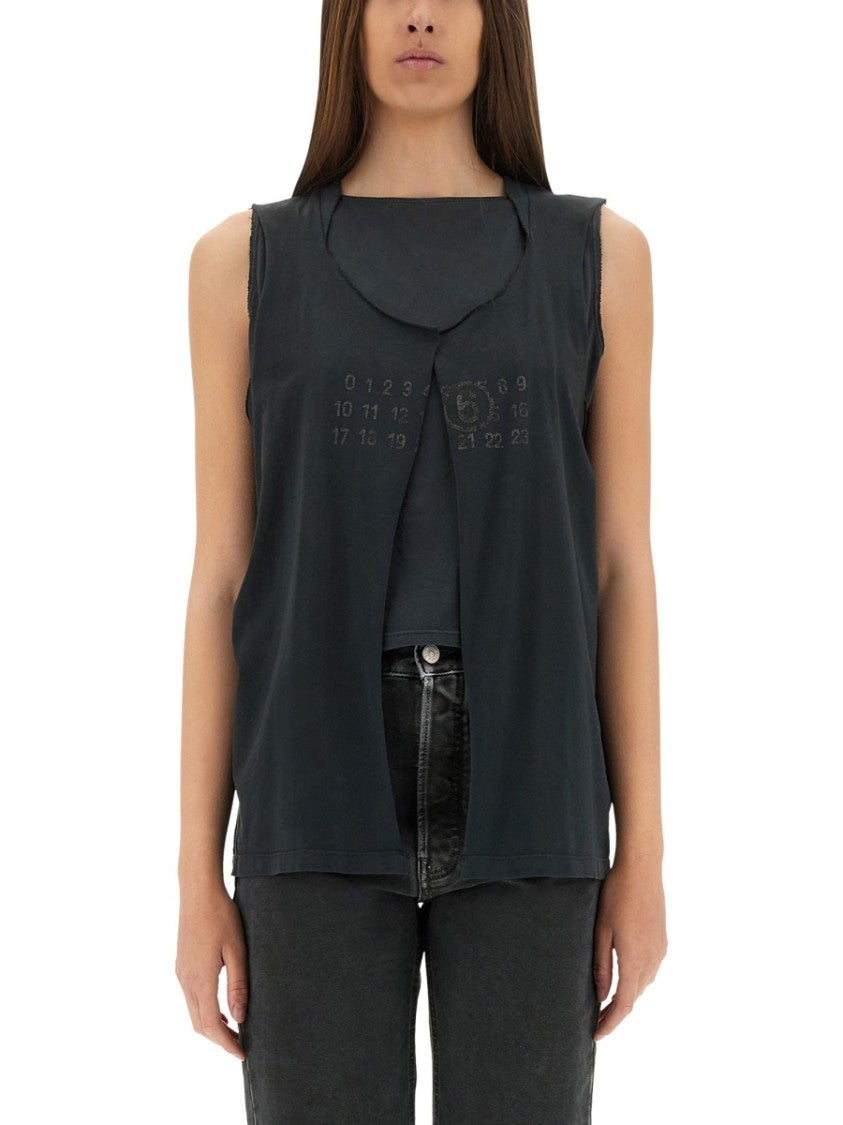 Mm6 By Maison Margiela Black Regular Fit Vest