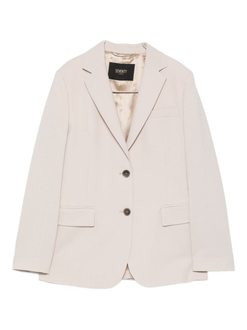 Seventy Sergio Tegon Tailored Gray Blazer With Notched Lapel