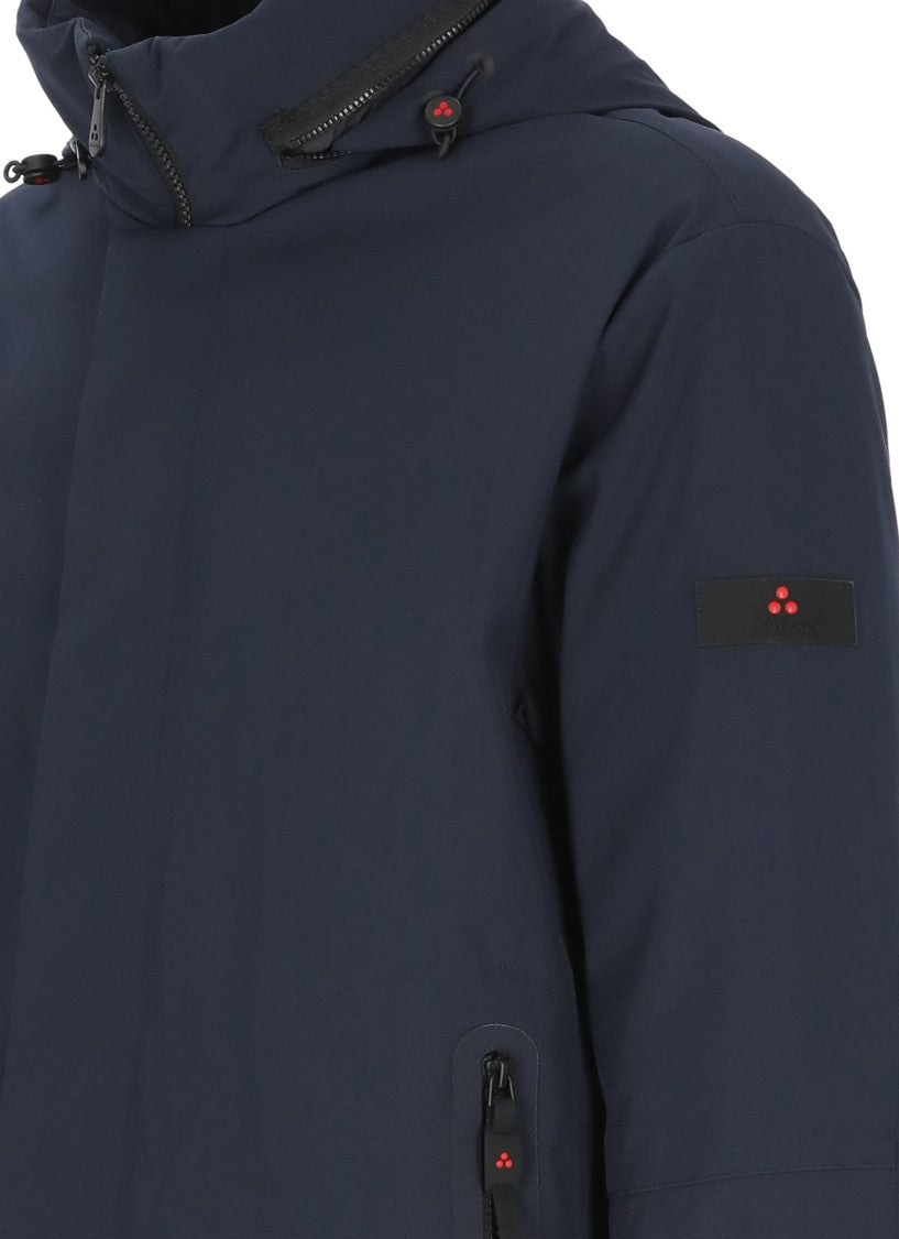 Peuterey Blue Peebles Hooded Padded Long Coat