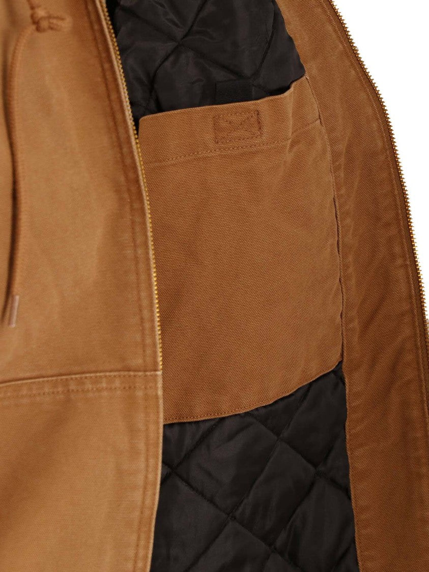 Carhartt Wip Brown Og Active Organic Cotton Hooded Jacket