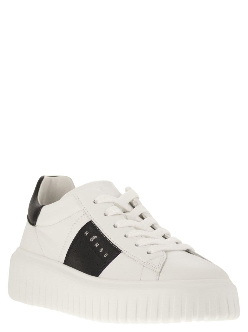 Hogan Sporty Nappa Leather Sneakers With Vertical Stripes