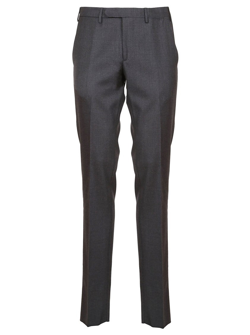 Biagio Santaniello Navy Blue Tailored Trousers With Straight Legs