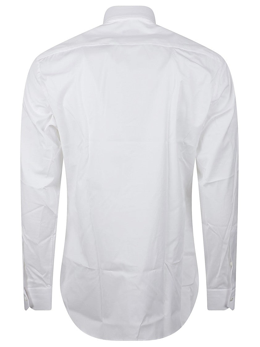 Zegna White Long-Sleeve Cotton-Blend Shirt