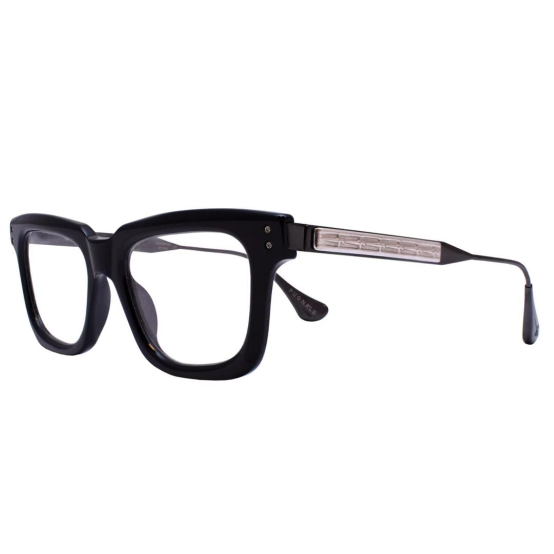 Pugnale N410 V Oscar Thick Acetate Frame Sunglasses With Engraved Metallic Temples