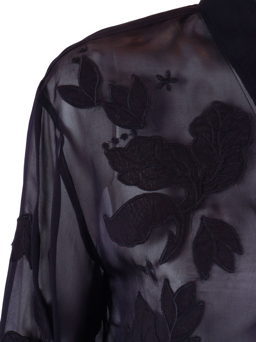 Forte Forte Iris Velvet Embroidered Organza Blouse