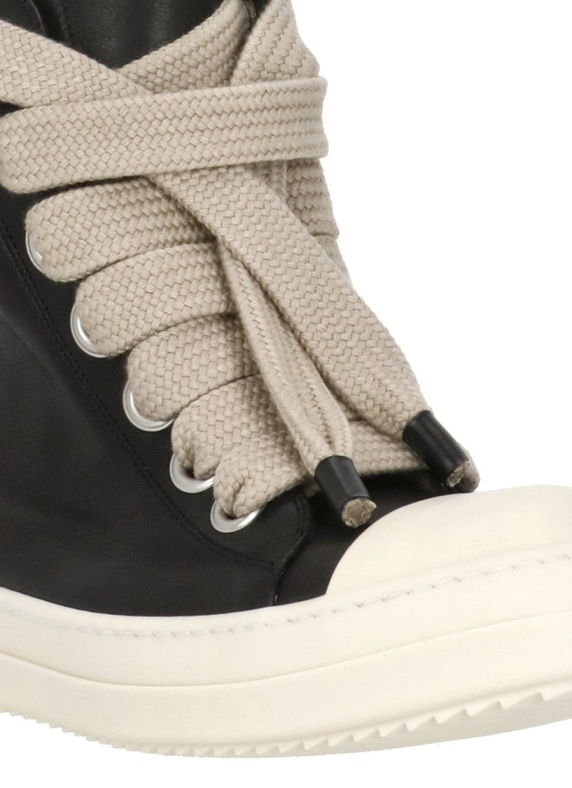 Rick Owens Black Jumbo Laces Side Zip Sneakers
