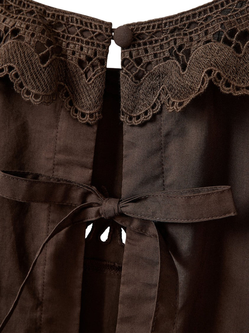 The Garment Cotton Top With Lace Inserts