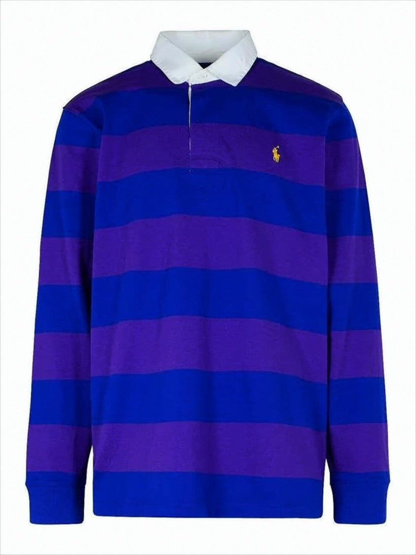 Polo Ralph Lauren Long-Sleeve Polo Shirt With Horizontal Stripes And Classic Collar