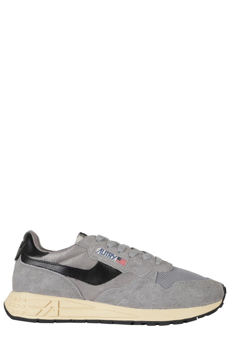 Autry Gray Reelwind Low Leather Accents Nylon Sneakers