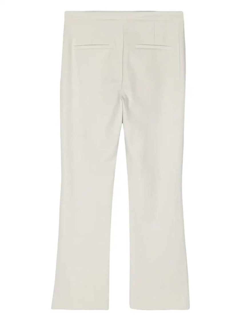 Vince Beige Tapered Leg Trousers With Flare Hem And Minimalist Design