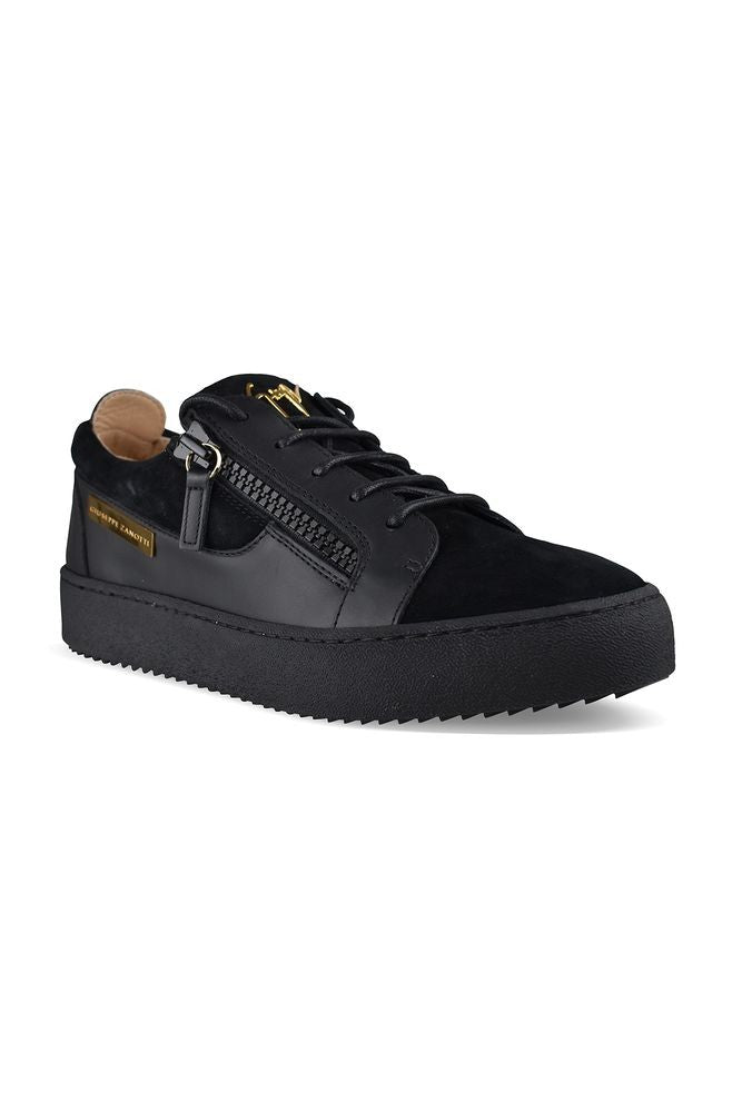 Giuseppe Zanotti Black Leather And Suede Sneakers