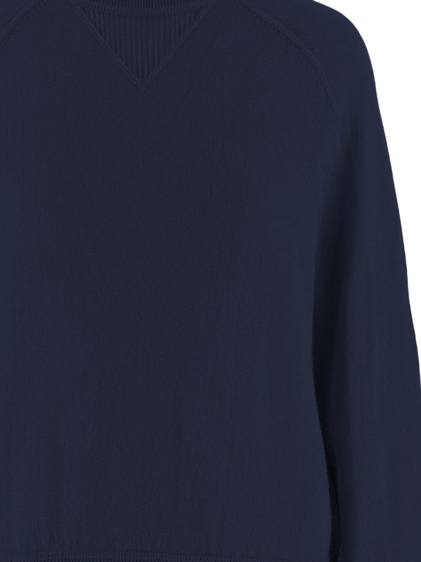 Allude Navy Blue Wool And Cashmere Sweater