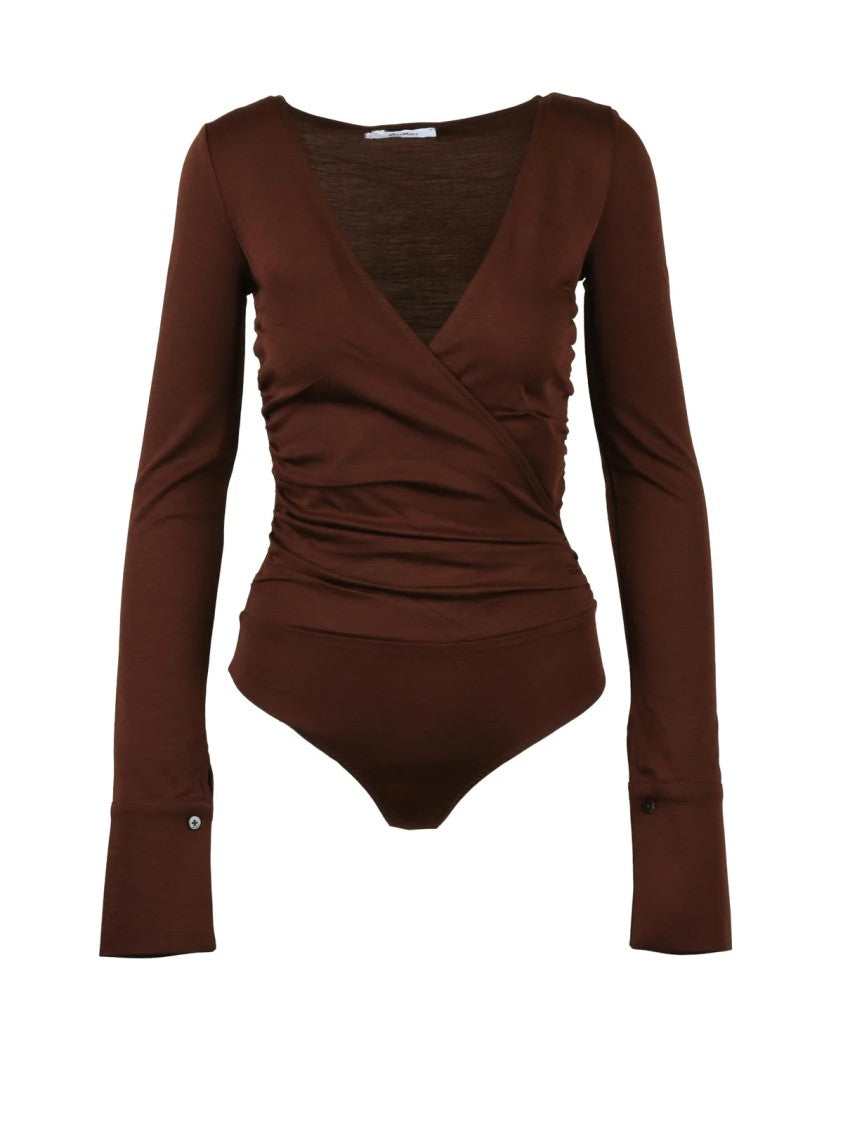 Max Mara Wool V-Neck Bodysuit