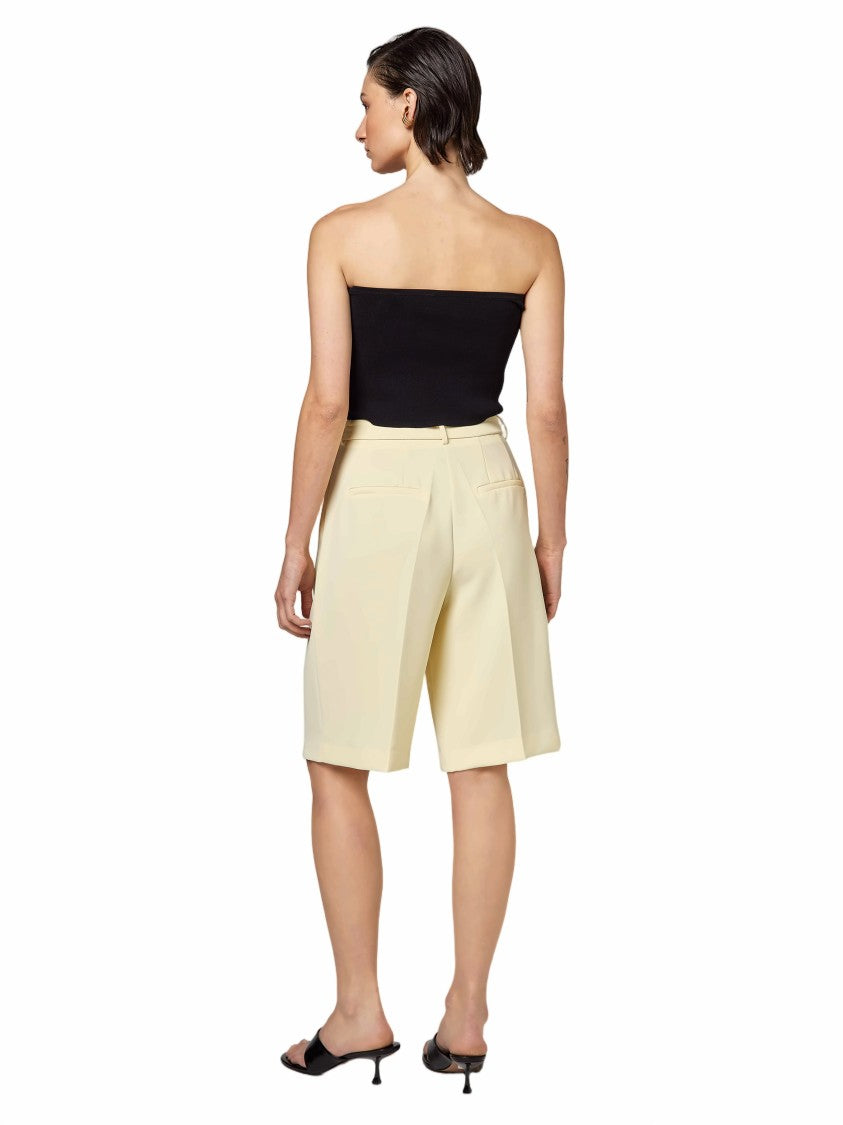 Alpha Studio High-Waisted Cadì Bermuda Shorts