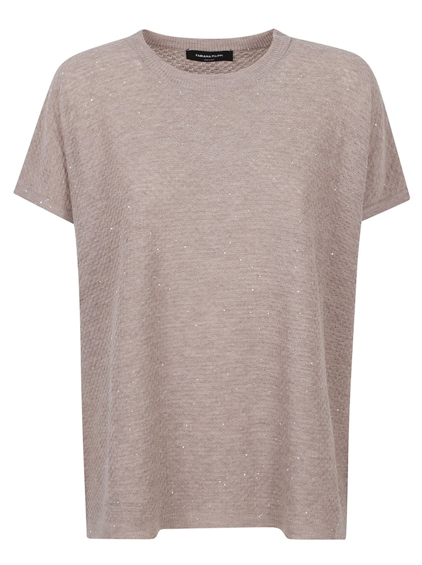 Fabiana Filippi Boxy Fit Short-Sleeved Top With Textured Knit