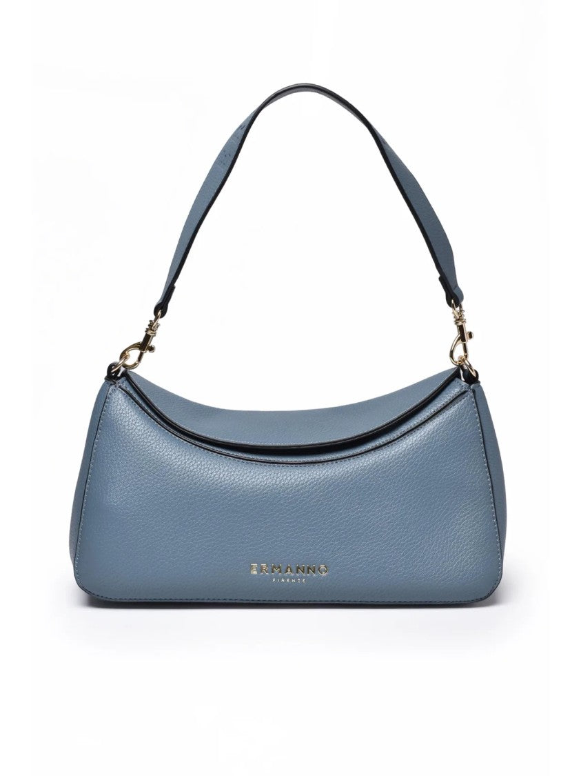 Ermanno Firenze Blue Polyurethane Hobo Shoulder Bag
