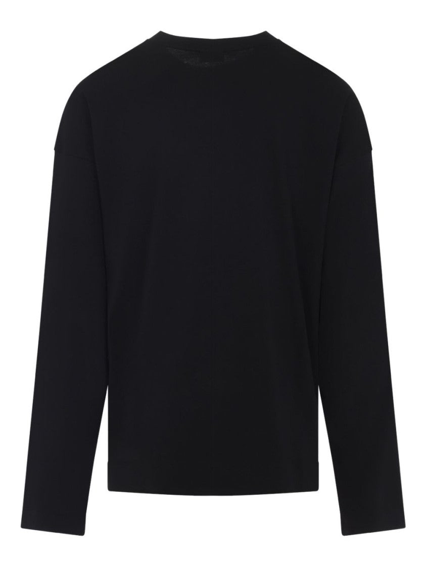 Dries Van Noten Black Long Sleeve Graphic Floral T-Shirt