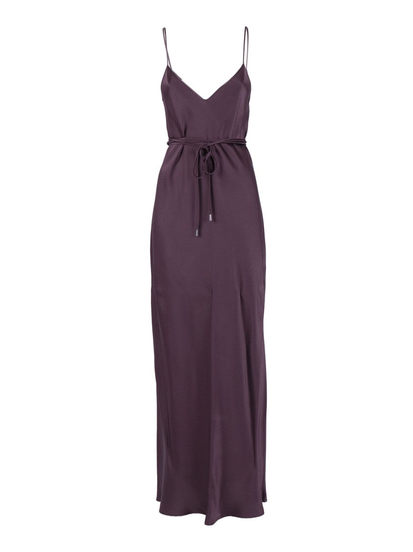Antonelli Firenze Deep V Neck Tie Belted Midi Dress