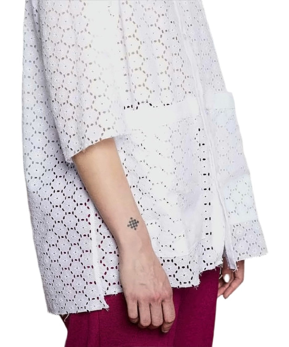 Camiel Fortgens Eyelet Lace Short-Sleeved Shirt
