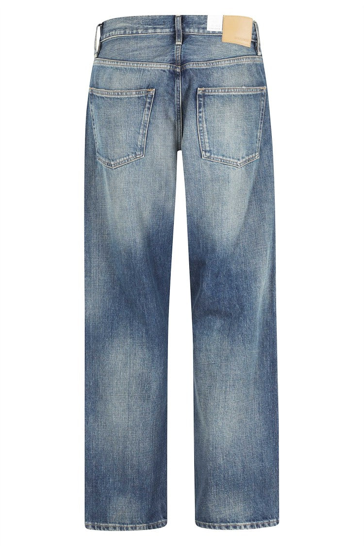 Sunflower Blue Loose Five-Pocket Organic Cotton Jeans