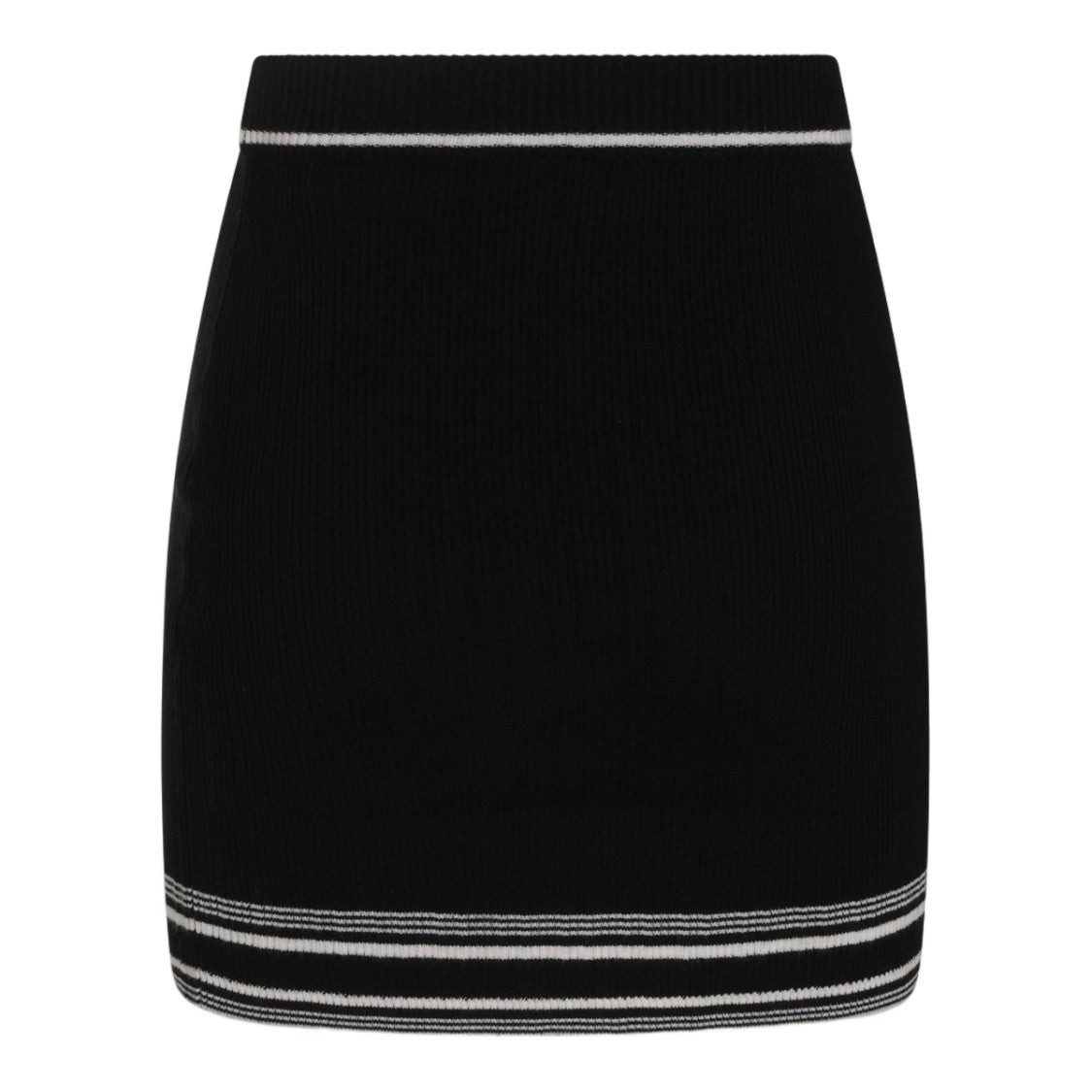 Amiri Ribbed Knit Contrast Stripe Skirt