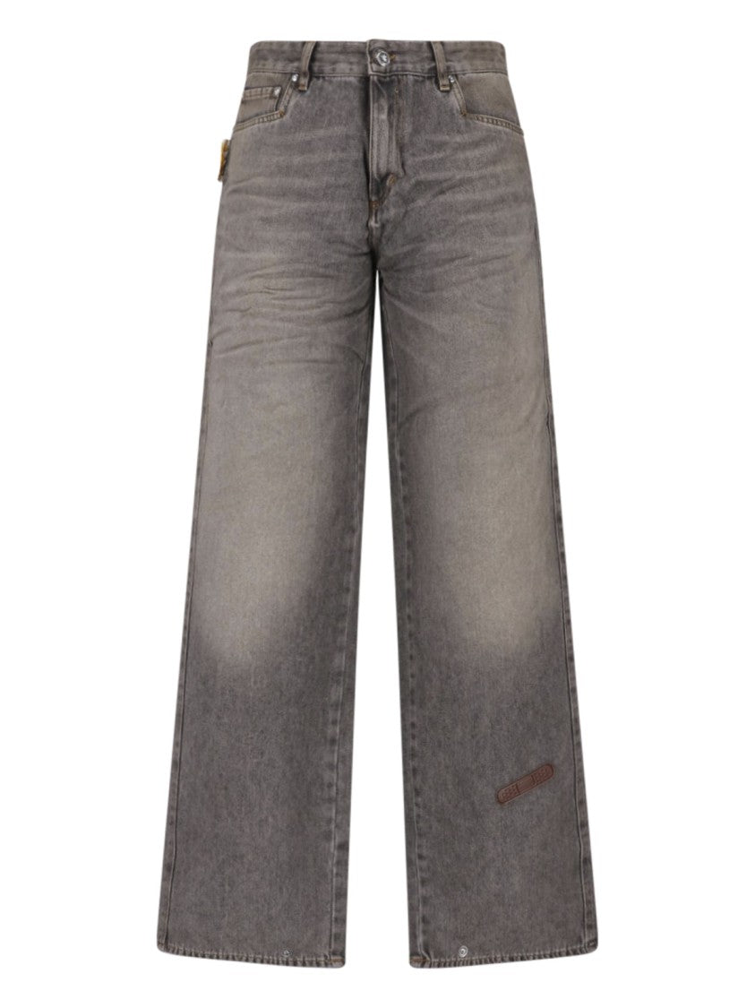Pdf Gray Rich Kid Wide-Leg Jeans