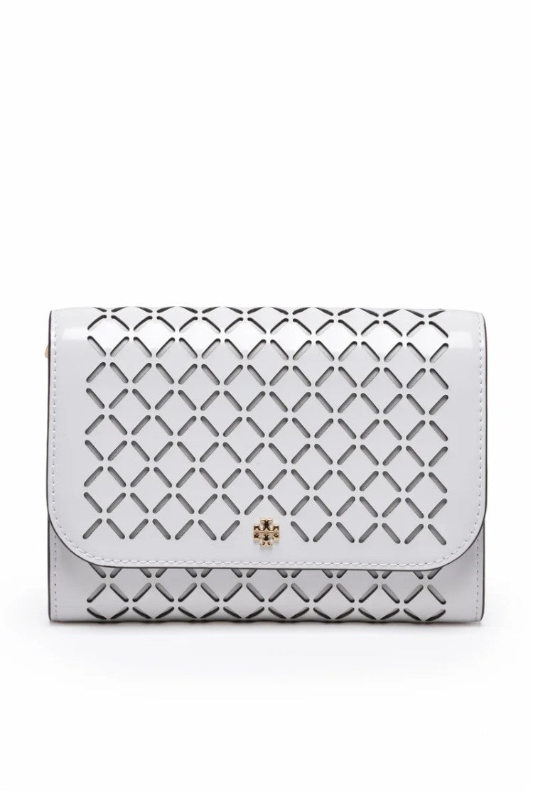Tory Burch Emerson Perforated Shoulder Bag - White