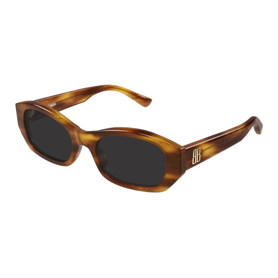 Balenciaga Rectangular Tortoiseshell Acetate Sunglasses With Double 'B' Logo