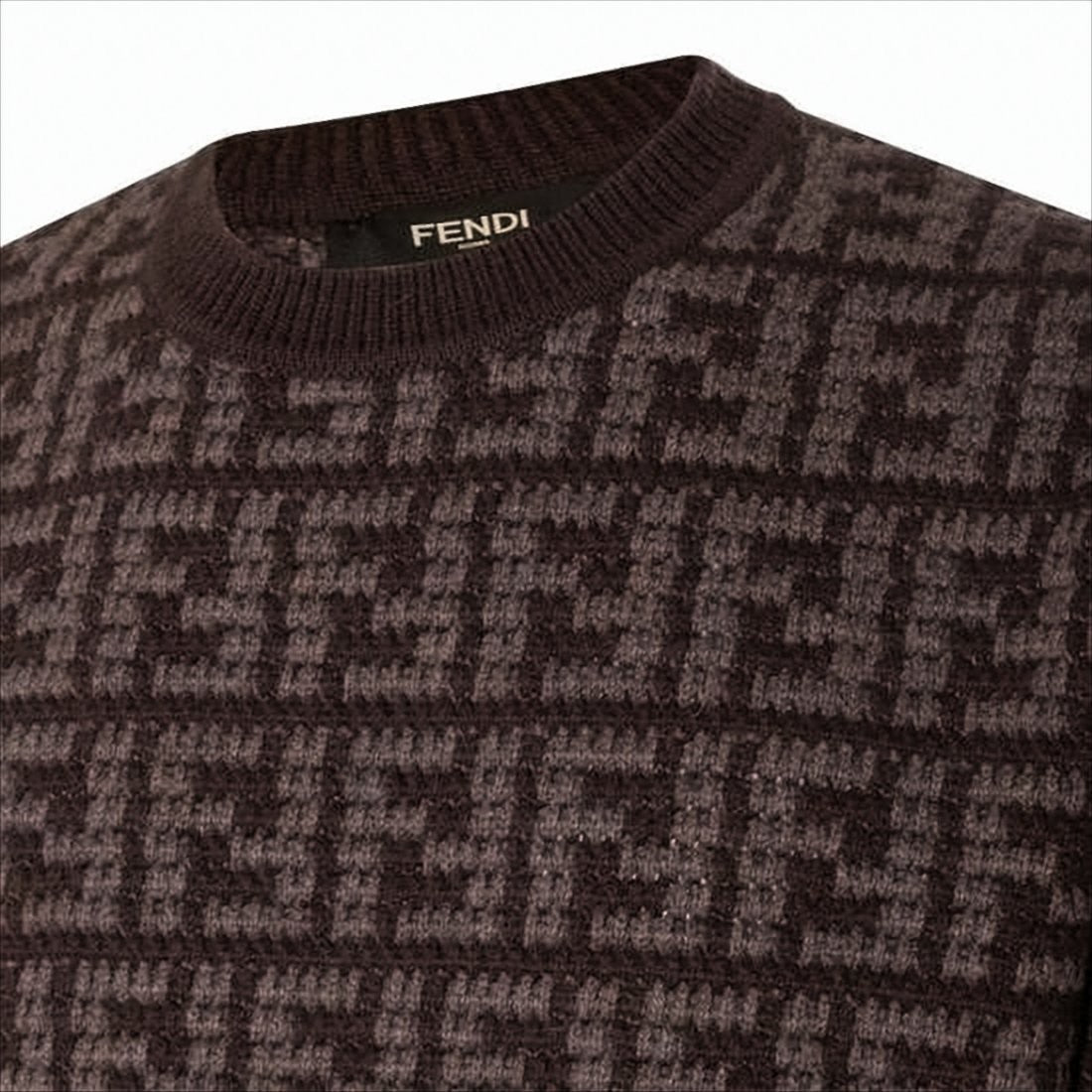 Fendi Geometric Pattern Cashmere Sweater