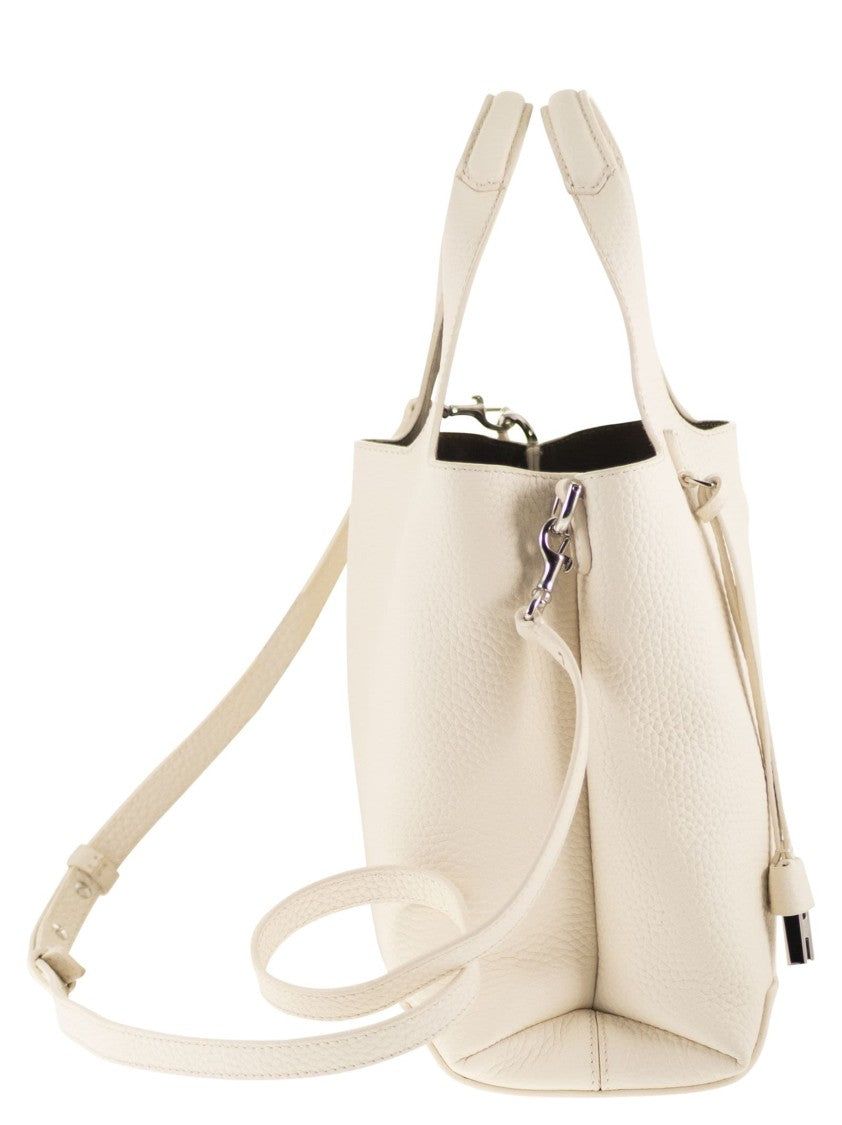 Hogan Textured Grained Leather Shopping Bag