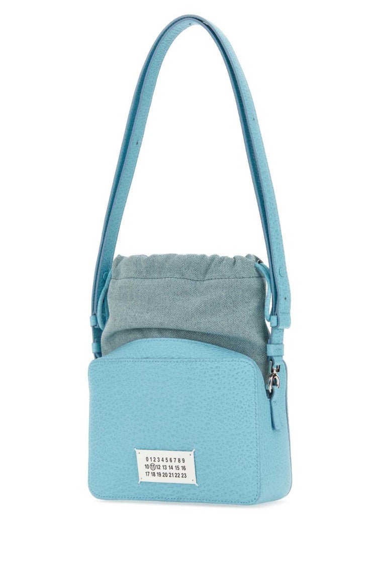 Maison Margiela Light Blue Leather And Fabric 5Ac Bucket Bag
