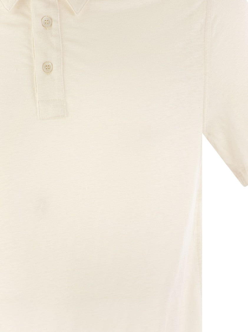 Majestic Linen Short-Sleeved Polo Shirt