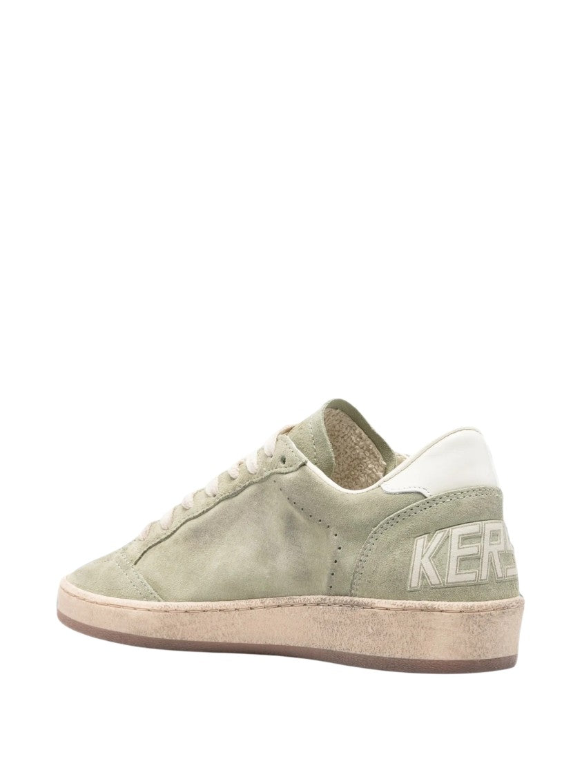 Golden Goose Green Suede Sneakers With Glittering Star Detail