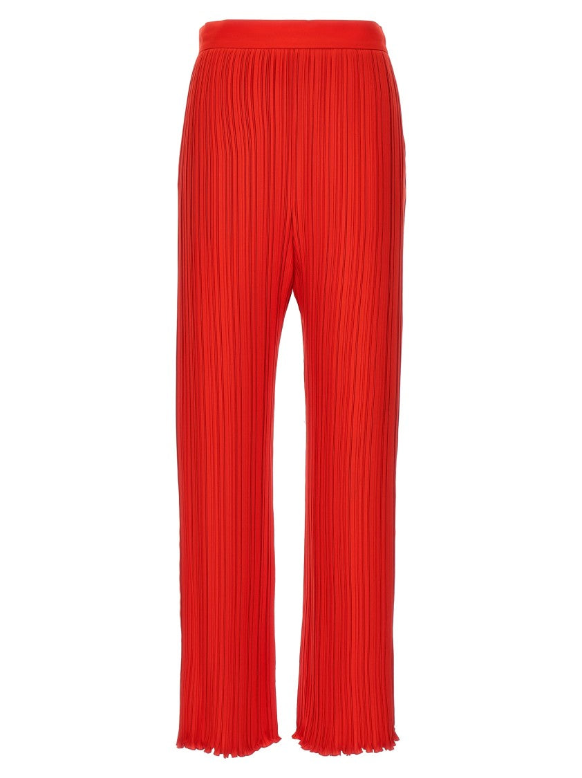 Lanvin Wide-Leg Pleated Trousers With Side Zip Closure
