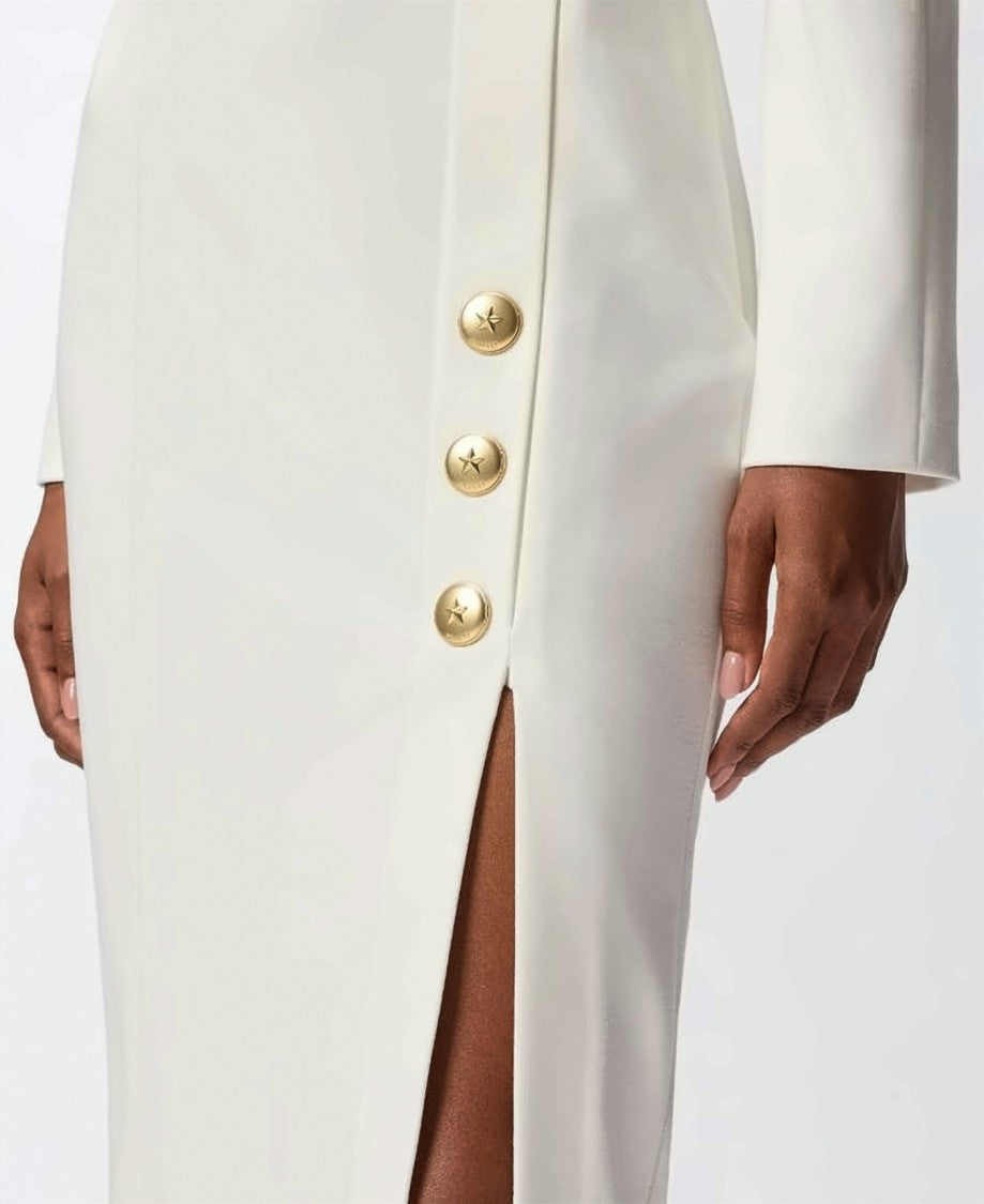 Pinko Technical Stretch Viscose Midi Skirt With Star-Embellished Detailing