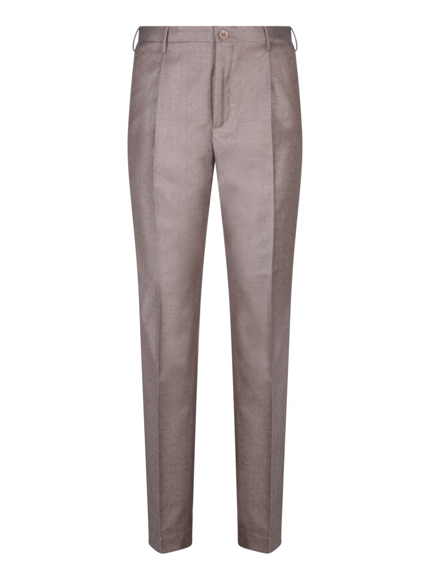 Incotex Beige Virgin Wool Tailored Trousers