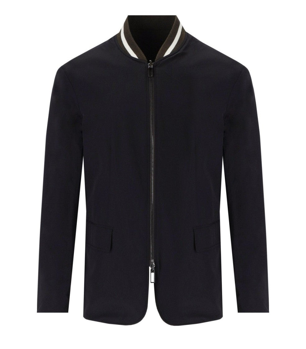 Emporio Armani Brown Blue Reversible Jacket