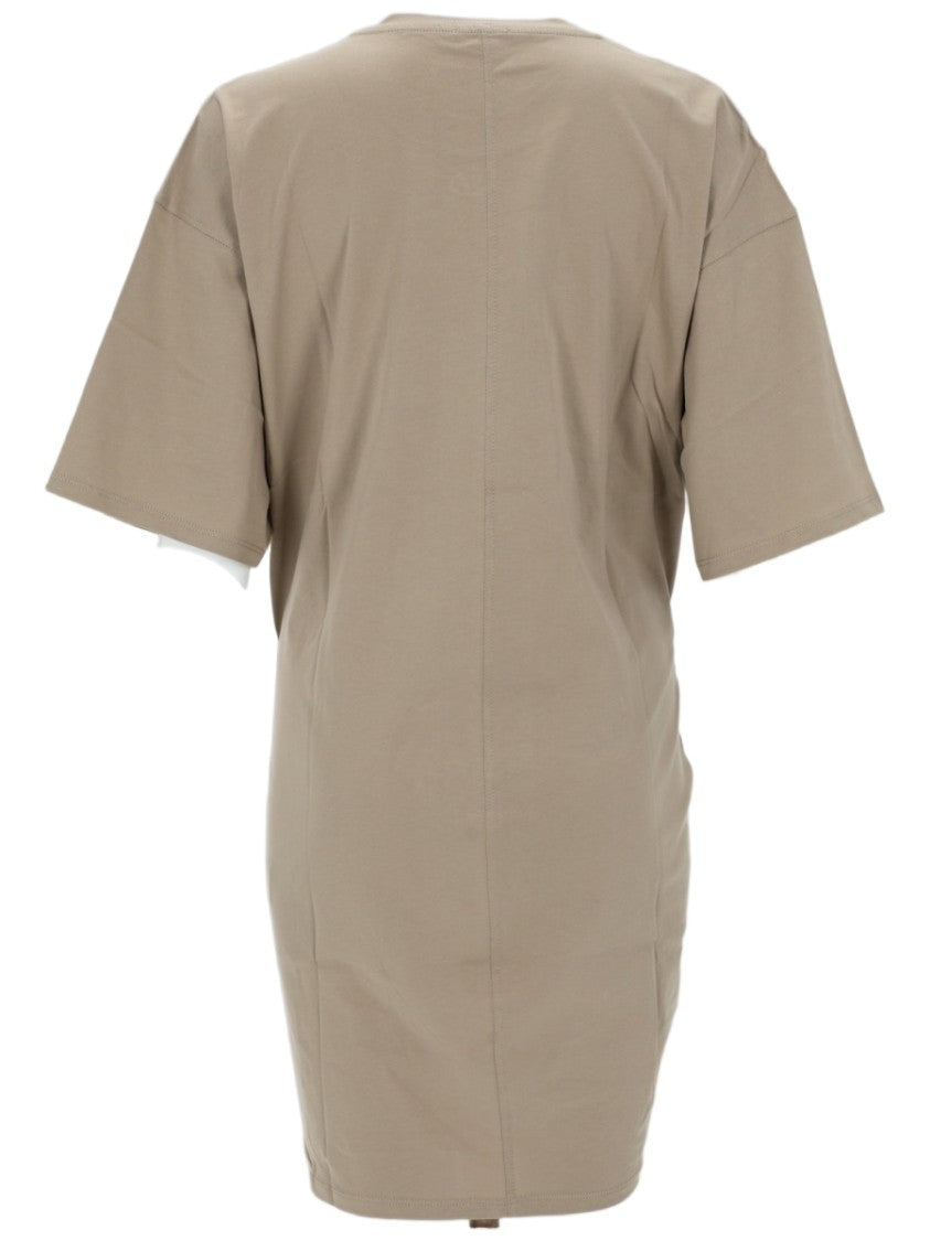Diesel White Front Knot Cotton Mini Dress