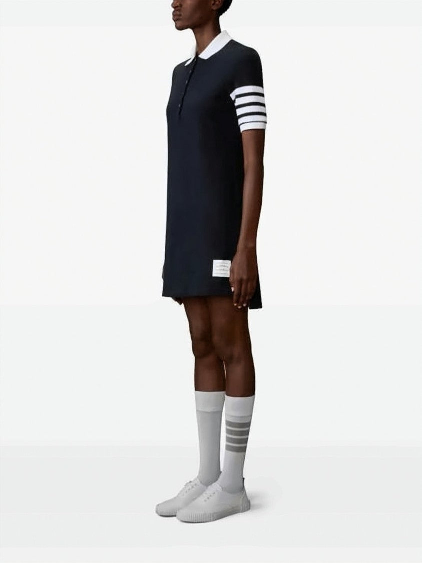 Thom Browne Polo-Detailed Black Mini Dress