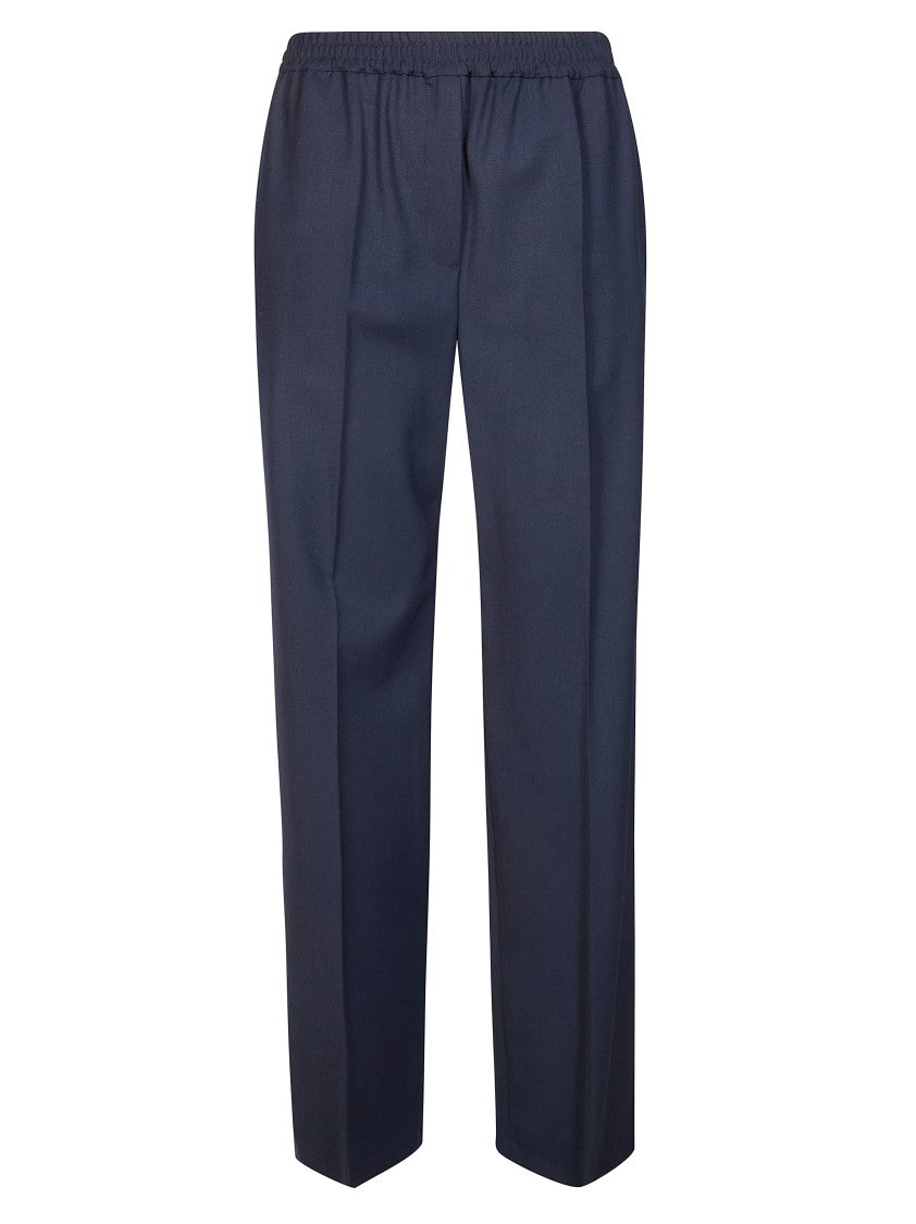 Max Mara Tailored High-Waist Wool Pants With Elastic Waistband