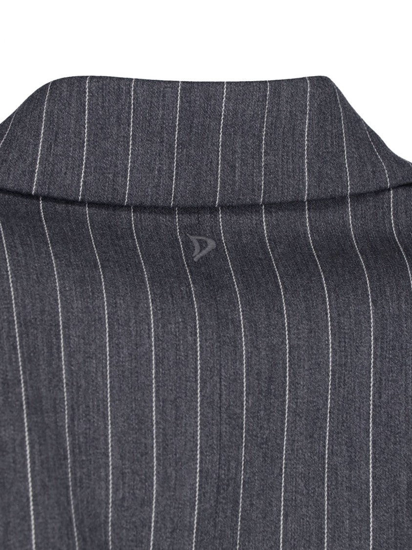 Dondup Grey Wool Cut-Out Cuffs Blazer