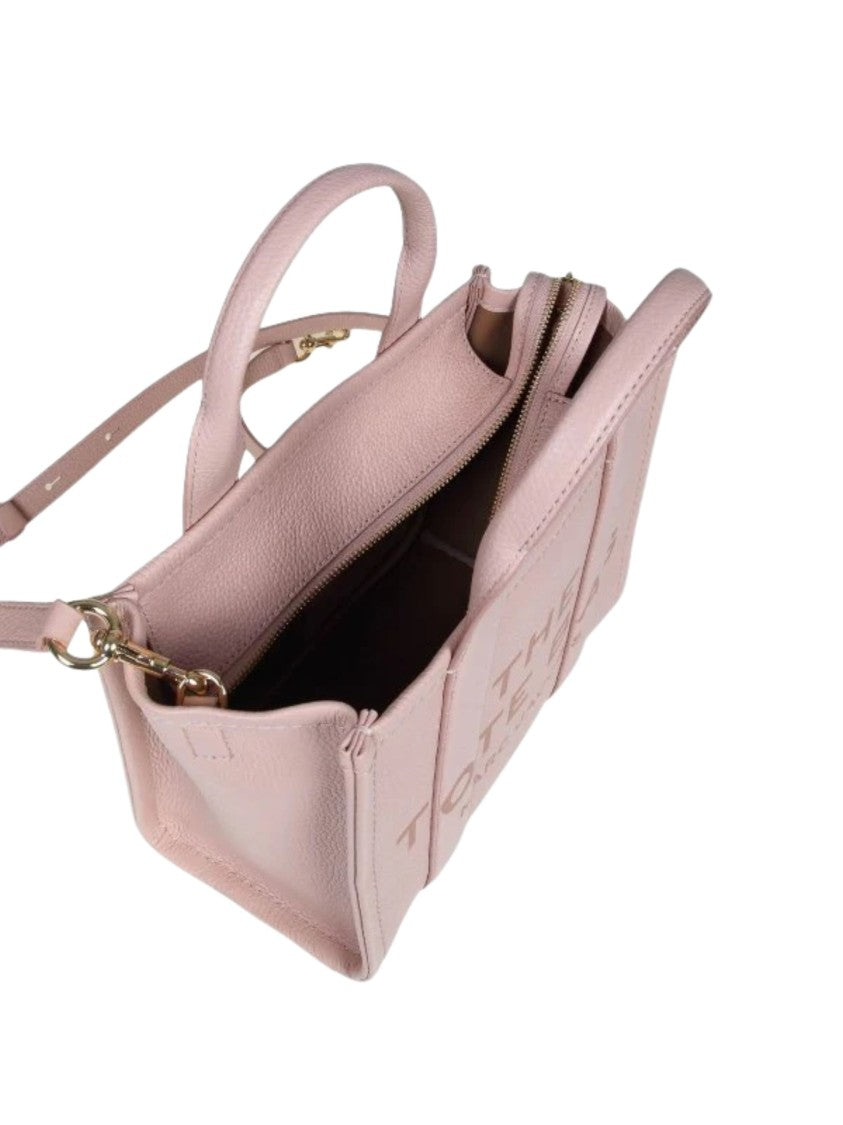 Marc Jacobs Pink Front Logo Leather Tote Bag