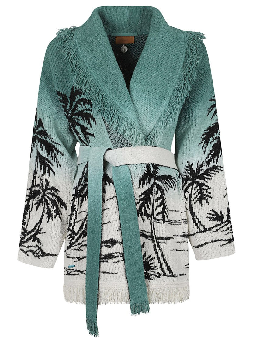 Alanui Wave Bloom Gradient Cotton Cardigan