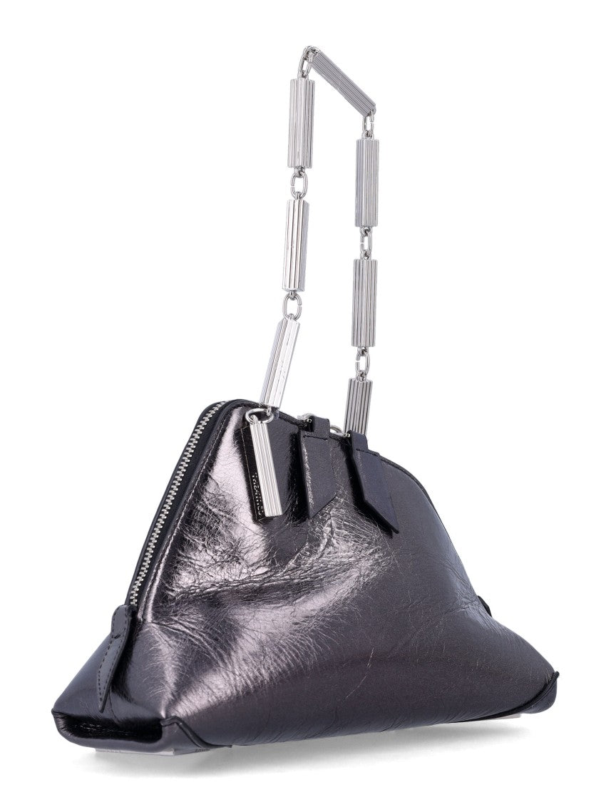 The Attico La Scala Metallic Leather Clutch