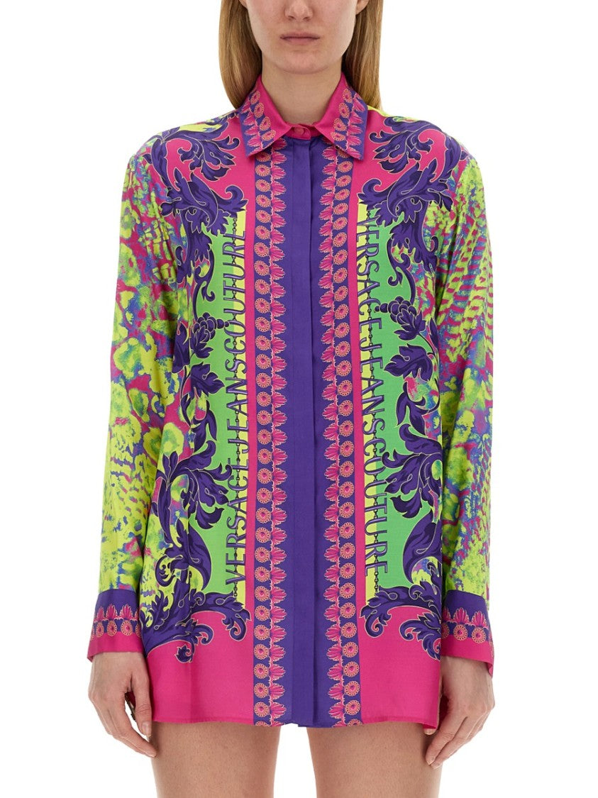 Versace Jeans Couture Shirt With Print And Logo