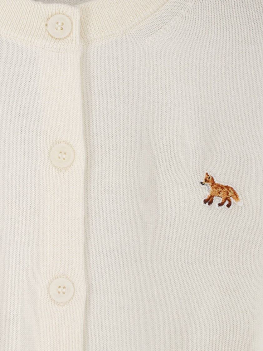 Maison Kitsuné Cream Baby Fox Merino Wool Cardigan